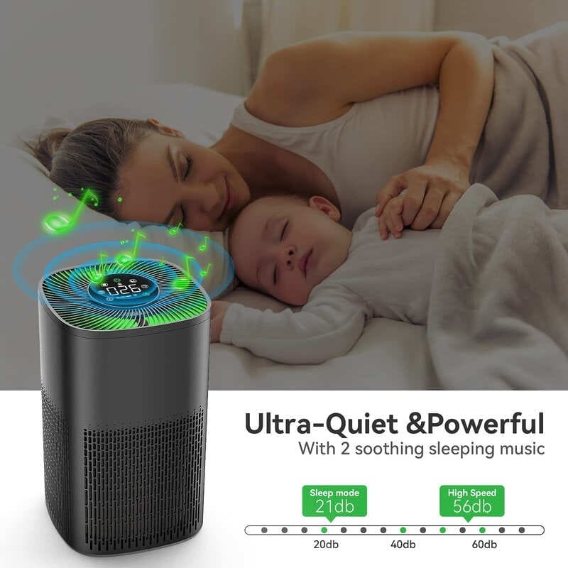 WiFi Desktop HEPA luchtreiniger met LED-tricolor licht