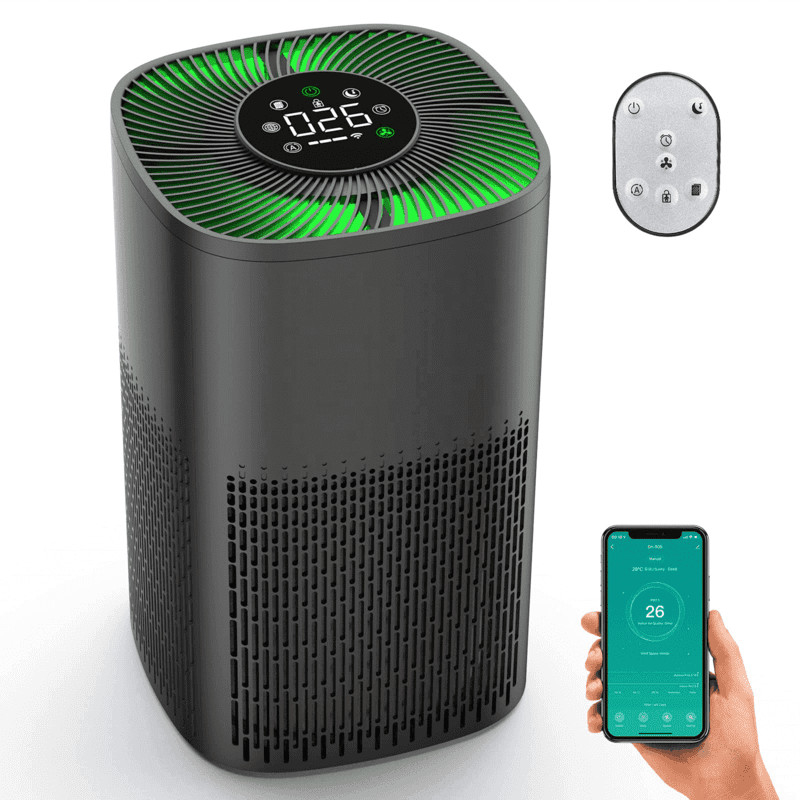 Slimme luchtreiniger met PM2,5-display en LED-tricolorlicht