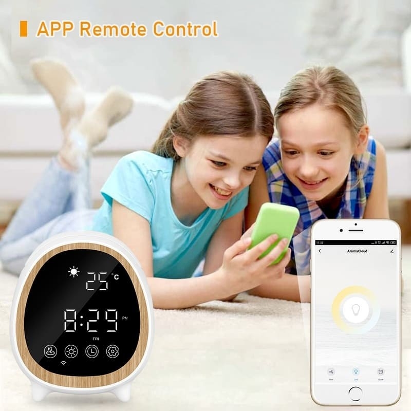 Afstandsbediening en app-besturing Ultrasone diffuser geur diffuser machine met smart home wekker