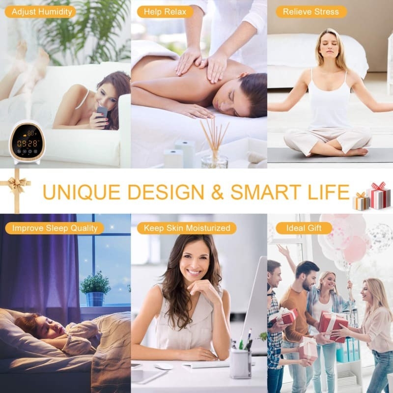 Afstandsbediening en app-besturing Ultrasone diffuser geur diffuser machine met smart home wekker