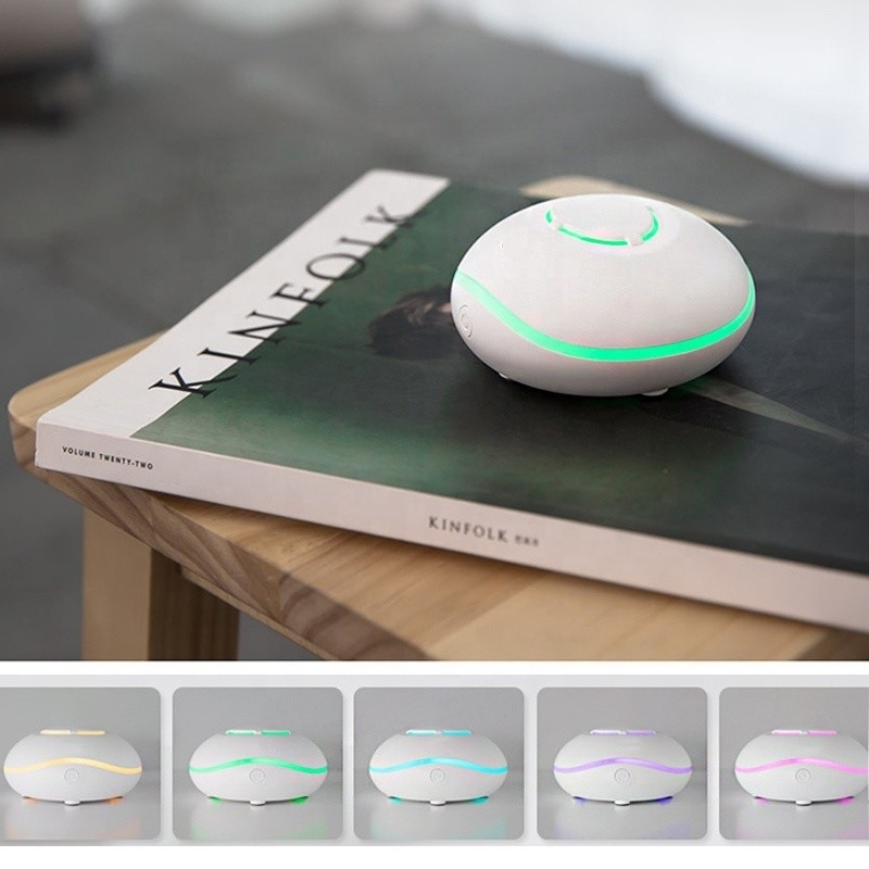 Draagbare USB-oplaaddiffuser 7 kleuren lichten Ultrasone lucht aromatherapie waterloze essentiële olie diffuser
